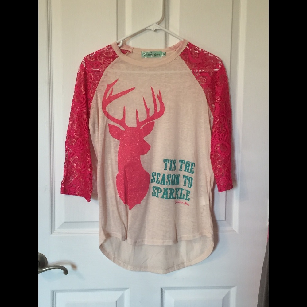 Christmas baseball tee.